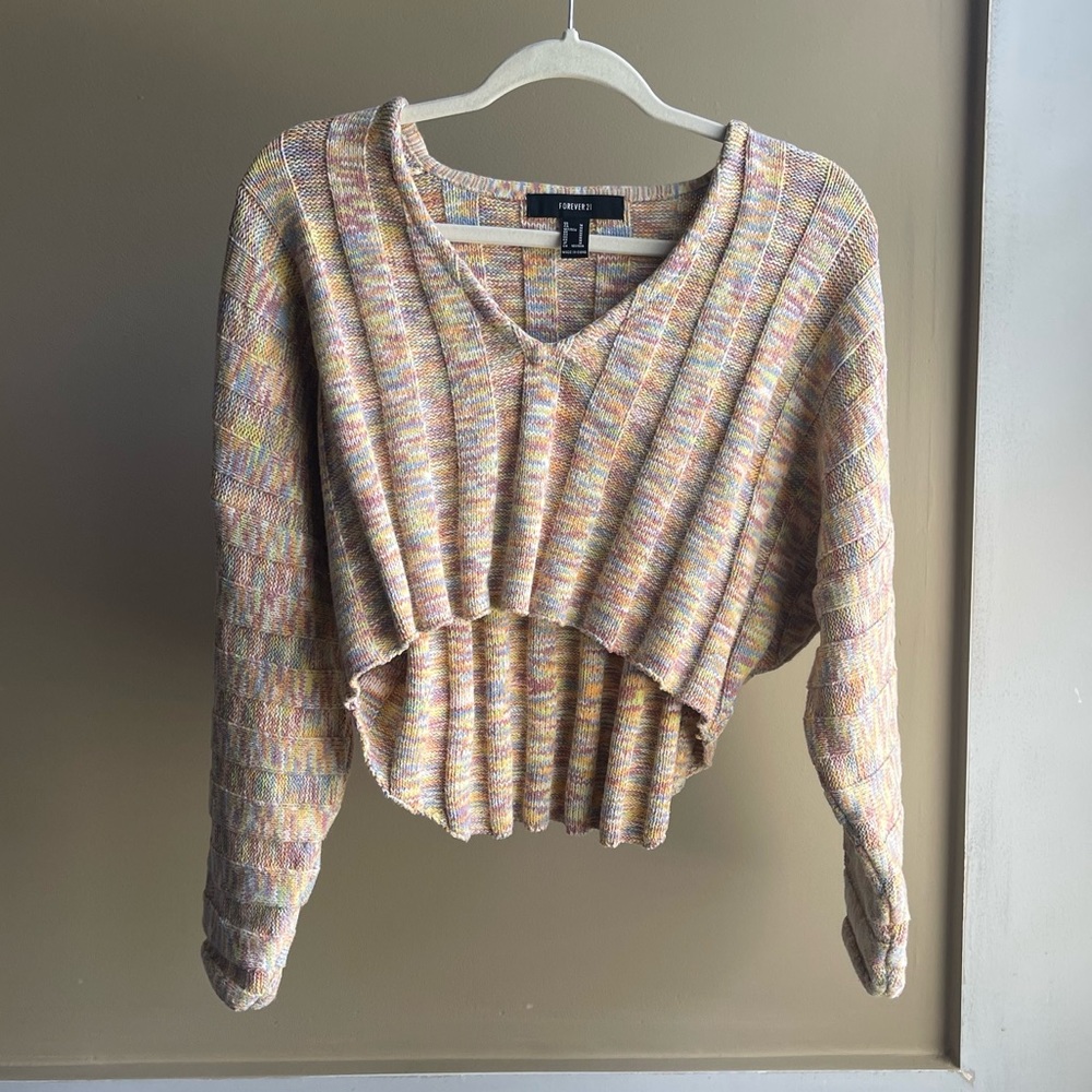 Forever 21 Colorful Cropped Sweater S/M